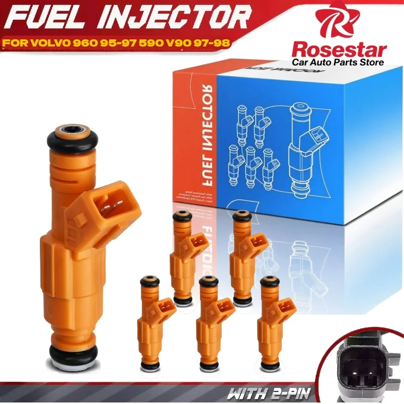 

6Pcs Fuel Injector for Volvo 960 1995-1997 S90 V90 1997-1998 L6 2.9L FJ583, 852-12162, 0 280 155 746, 0280155746
