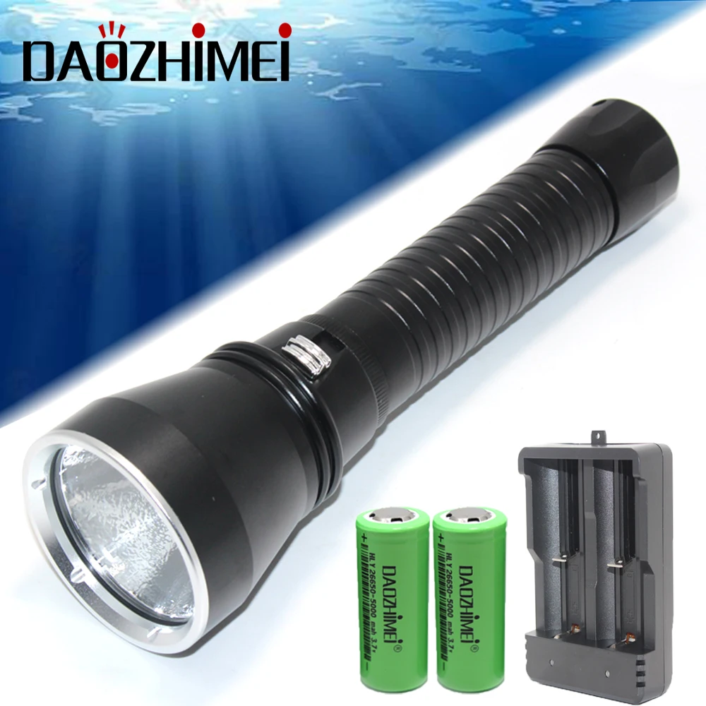 4000LM High Power XHP70.2 led Diving Flashlight Underwater Infinite dimming Tactical 26650 Torch Outdoor Waterproof Scuba Light