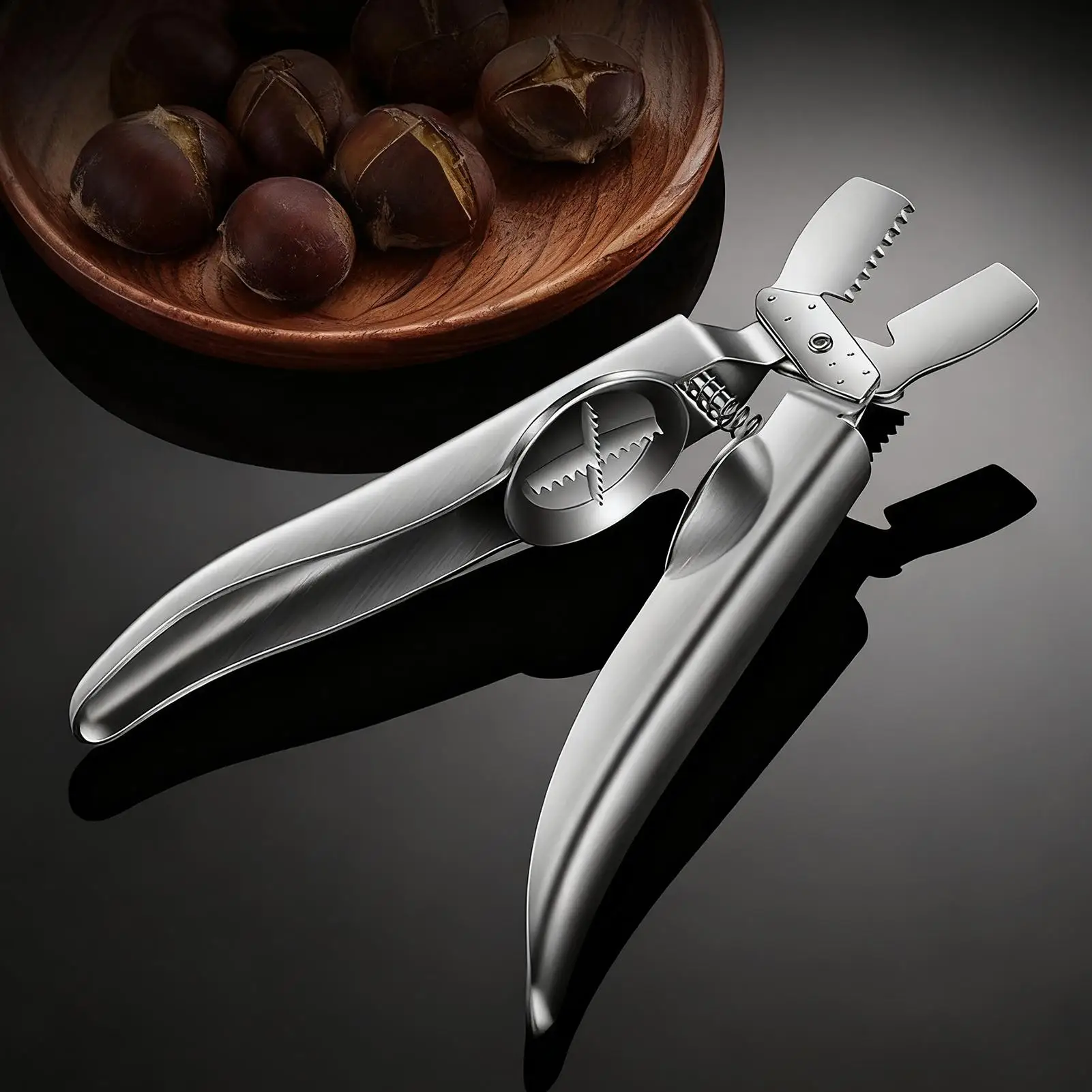 

Открывалка для каштанов из нержавеющей стали, кухонный крекер для орехов, открывалка для грецких орехов, инструмент для очистки закусок и открытия