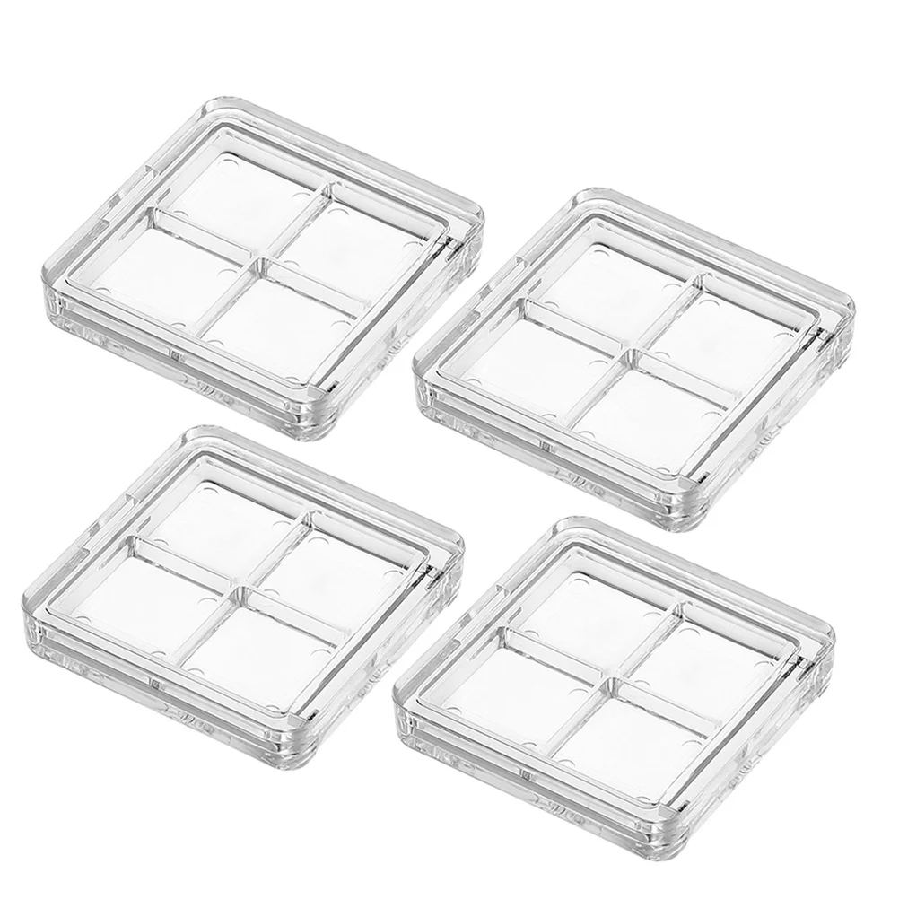 

4Pcs Transparent Eyeshadow Box Empty Powder Pans Fillable Makeup Palette for DIY Cosmetics Portable Travel-Friendly Compact