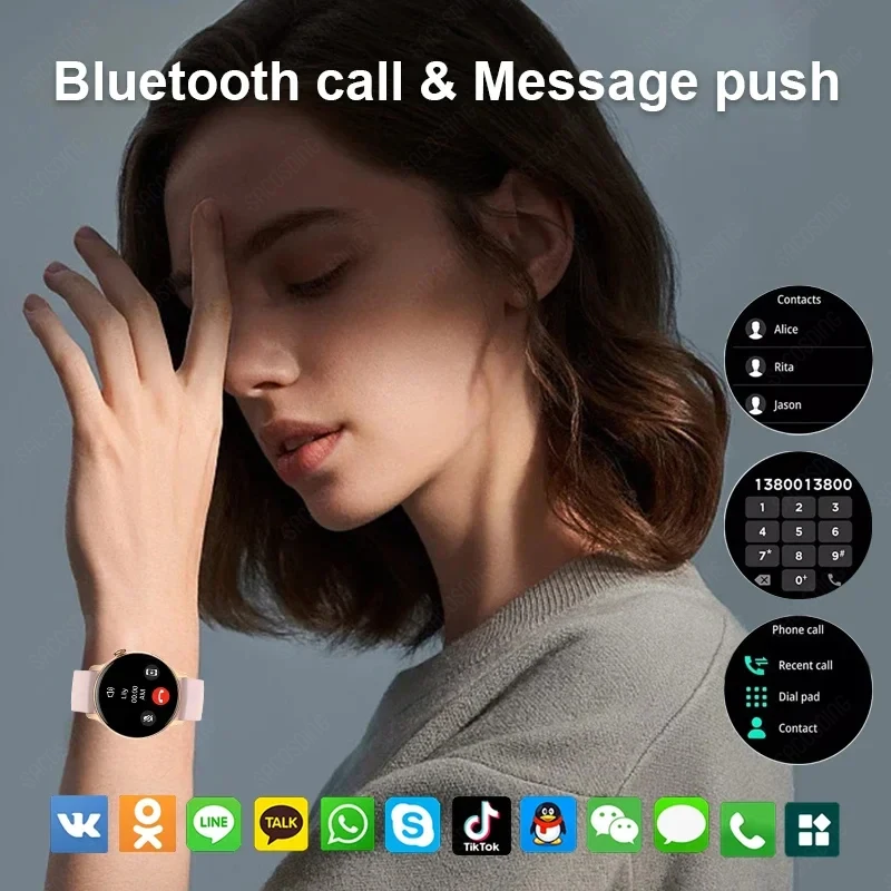 For Xiaomi Bluetooth Call Women Smart Watch AMOLED Fitness Tracker IP68 Waterproof Men Smartwatch For Android iOS Bracelet Gift