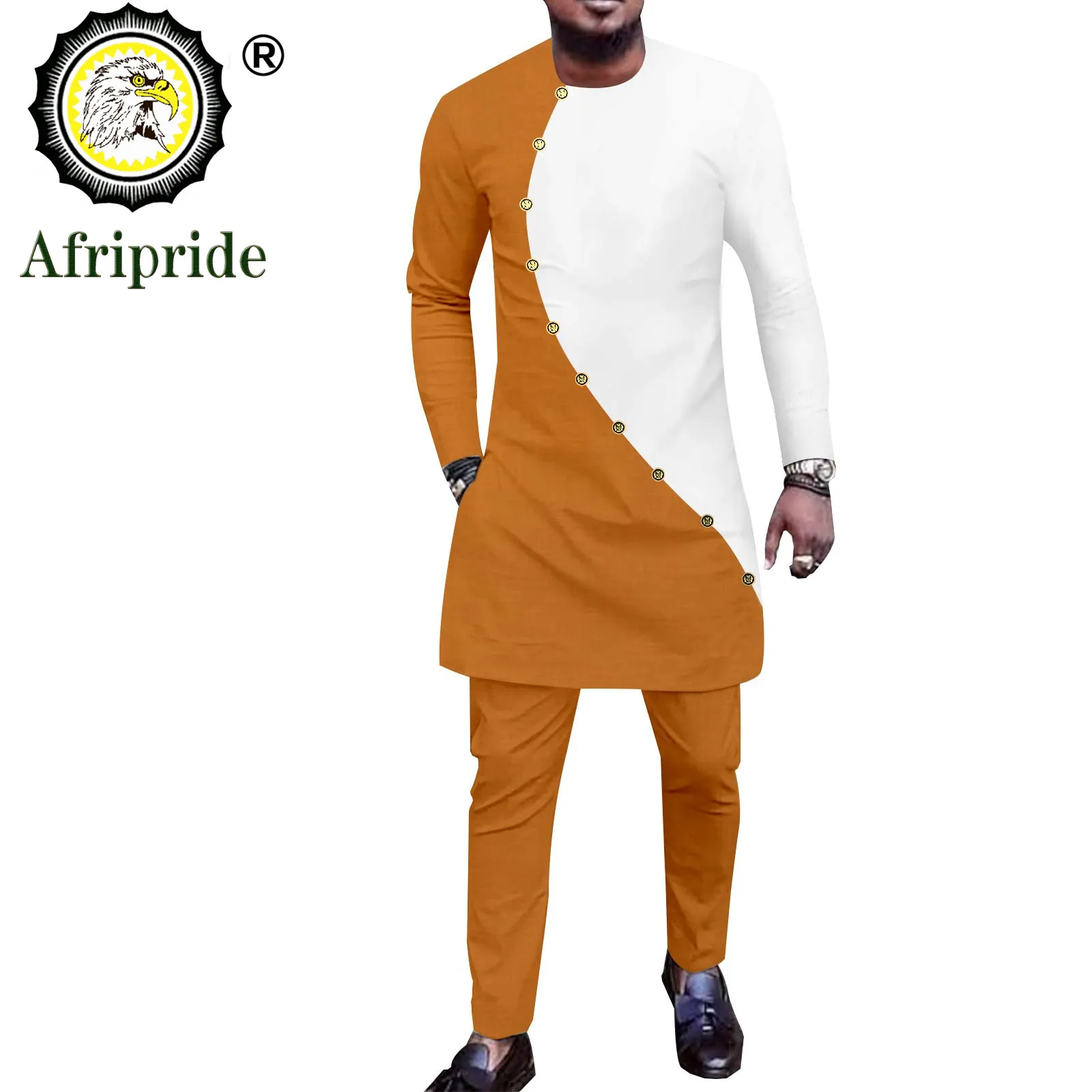 African 2 Piece Set for Men Dashiki Single Breast Shirts and Pants Sets Dashiki Outfits African Suit Tribal Tracksuit A2216113