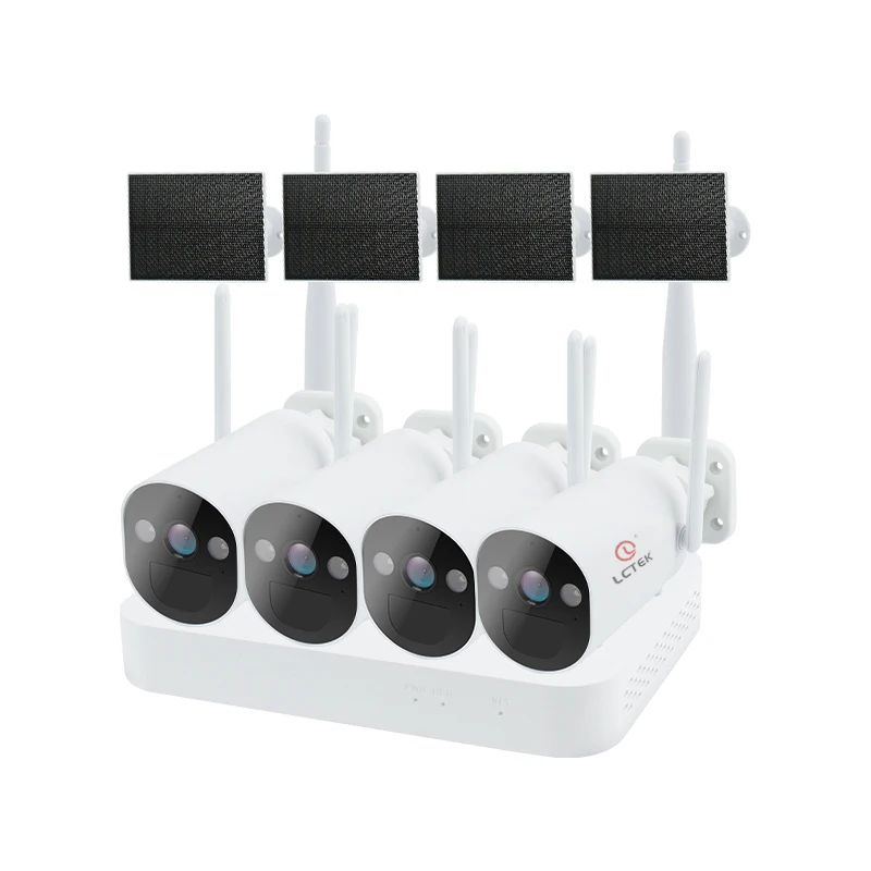 LCLCTEK 4CH 3MP NVR كاميرا تعمل بالطاقة الشمسية CCTV Kit مع نظام Cctv اللاسلكي WIFI #1