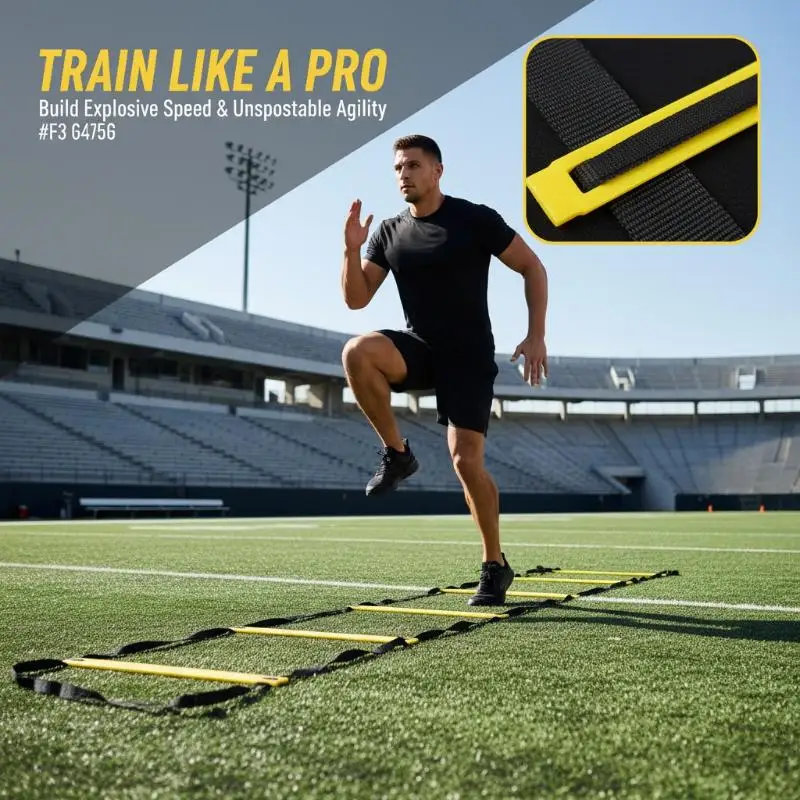 Agility Training Ladders Lightweight Nylon Straps Foldable Speed Training Gear for Football Soccer Indoor Workouts