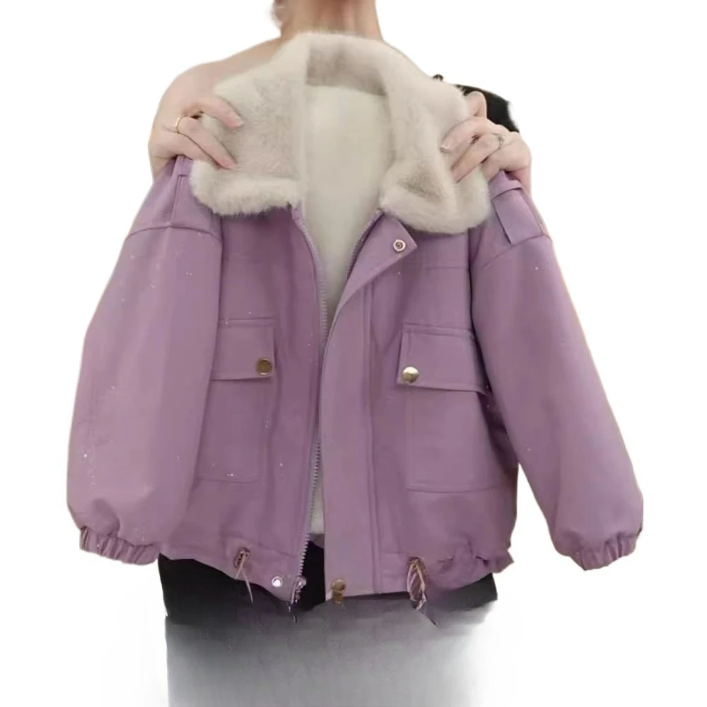 2026 New Autumn Winter Girls Coat, Fleece Lined Thickened Warm Jacket, Stylish Mid‑Weight Cotton Outerwear For Big & Middle Kid