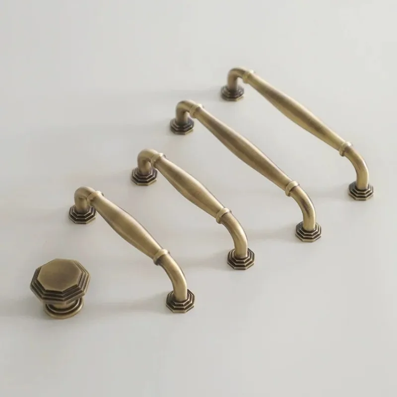 

Brass Furniture Handles Gold Drawers Knobs European Kitchen Cabinet Door Pulls All Copper Wardrobe Handles Furniture Hardware