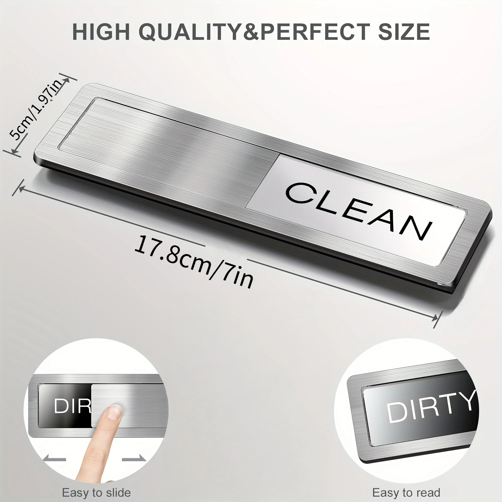 1pc Silvery Self‑Adhesive Dishwasher Cleaning Stain Marker, Easy‑to‑Read Slide Kitchen Gadget for Dishwasher Washing Machine