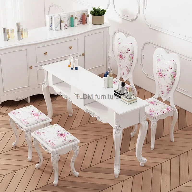 

European Single Nail Tables Nail Shop Paint Professional Manicure Table Light Luxury Double Economical Manicure Table for Nails