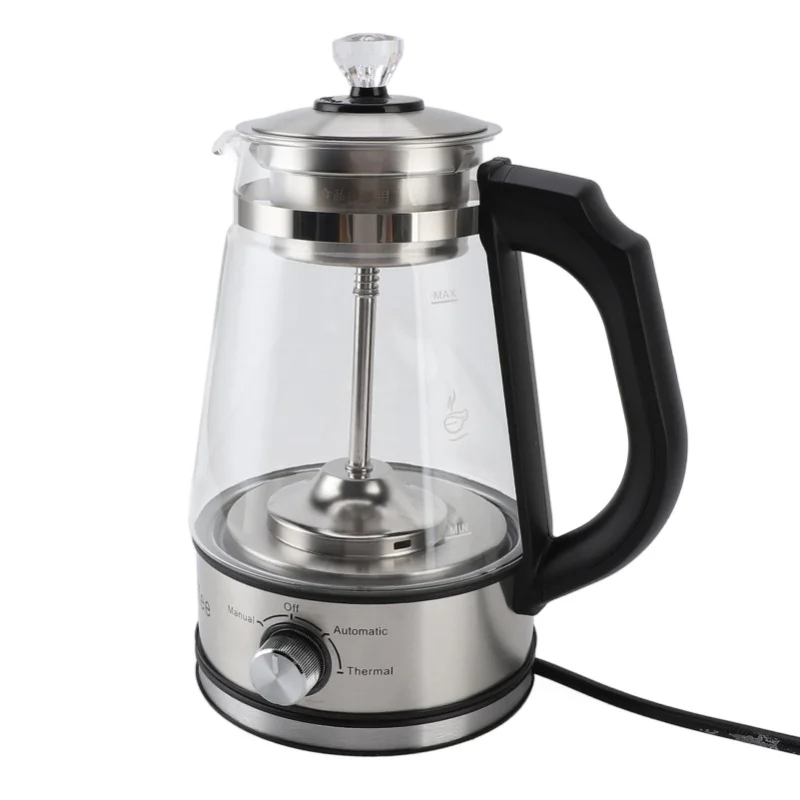 

Temperature Control Electric Kettle Glass Material With Removable Infuser Keep Warm Function 4 Settings Coffee Tea Maker