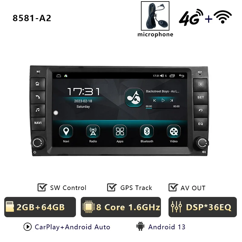 CHSTEK Android 14 Multimedia Speler voor Porsche Cayenne 955 957 9PA 2002-2010 Carplay GPS Autoradio Stereo WIFI 4G BT