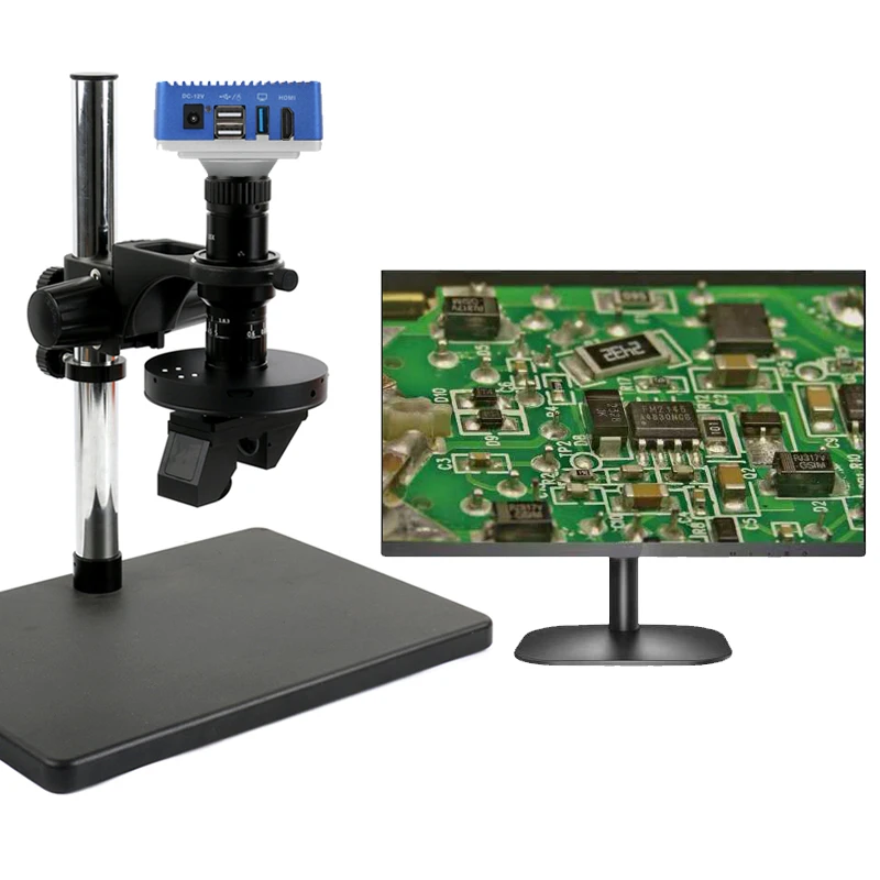 4K UHD HDMI USB3.0 PC LAB Промышленное измерение 3D 2D Ручной зум Стерео Вращение на 360 градусов 180-кратный монокулярный микроскоп Набор камер
