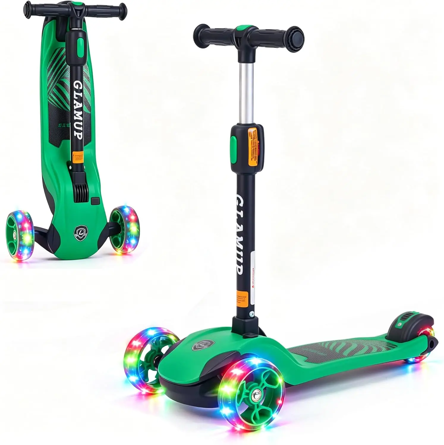 

3 Wheel Kids Scooter Ages 3-12, Adjustable Lean-to-Steer, Foldable, Extra Wide Deck