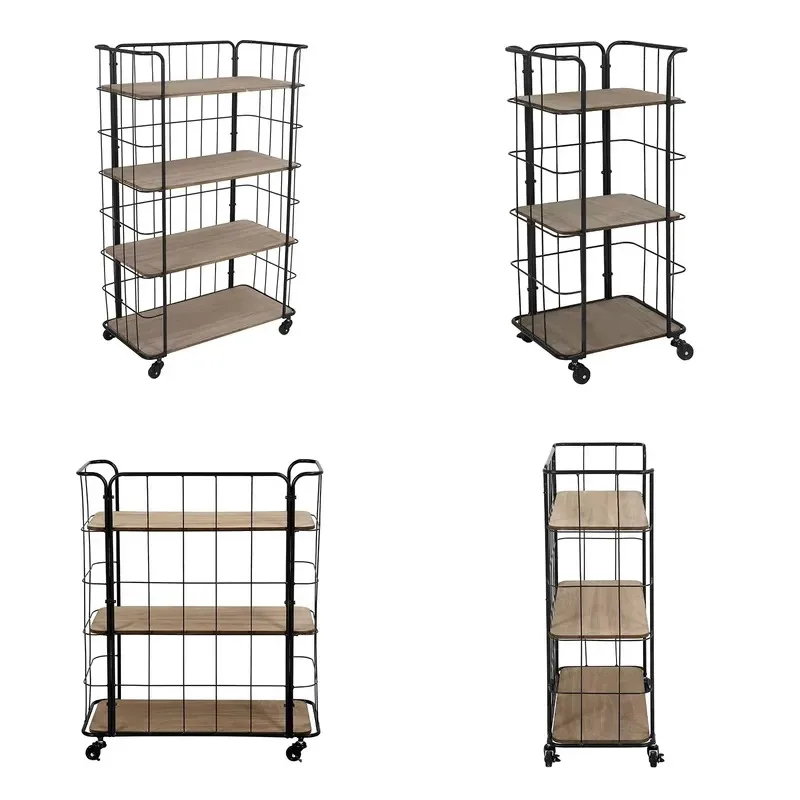 Multi-layer folding corner shelves Home and dining Easy mobile wooden and metal storage racks Living room Home furniture