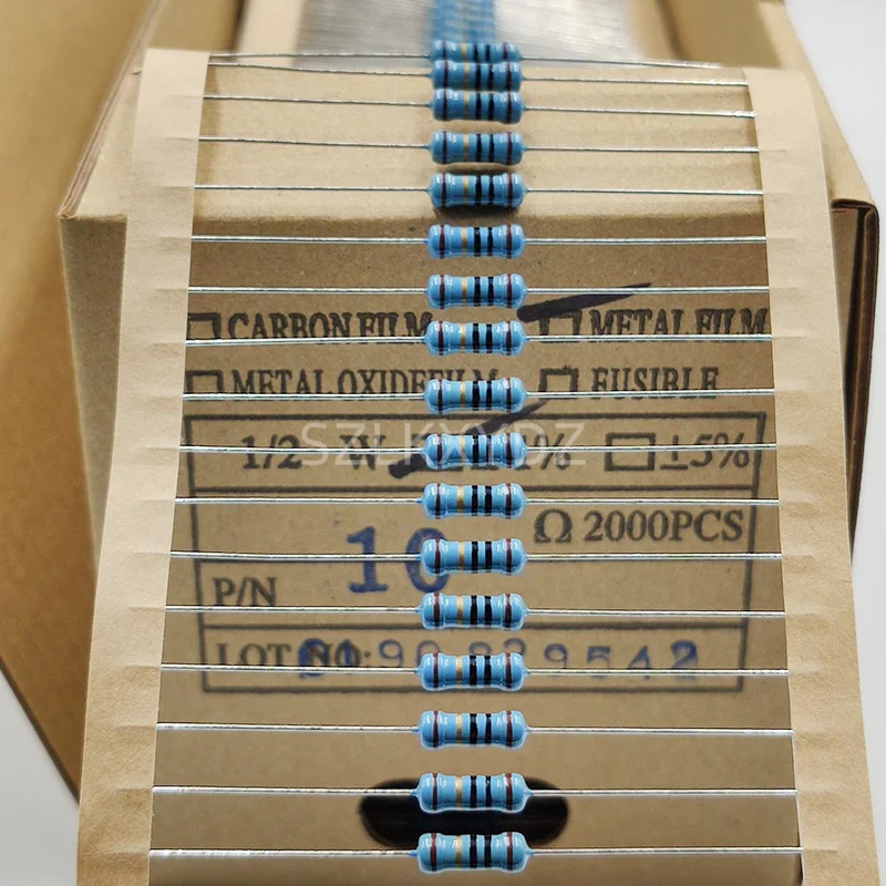 2000PCS/LOT 1R to 4.7MOhm 1/2 W 0. 5W 1% High Precision Metal Film Resistors 1R 10R 100R 1K 10K 100K 1M