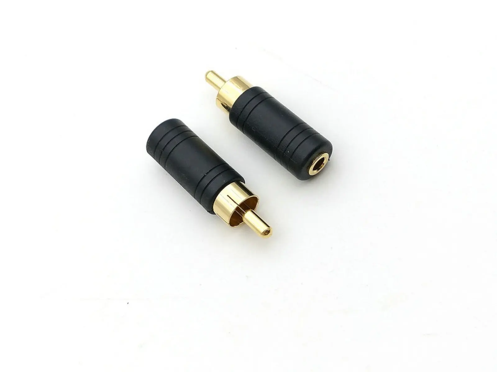 100pcs Gold Plated 3.5 mm Female Mono Jack To RCA Plug Male Adapter Connector Audio