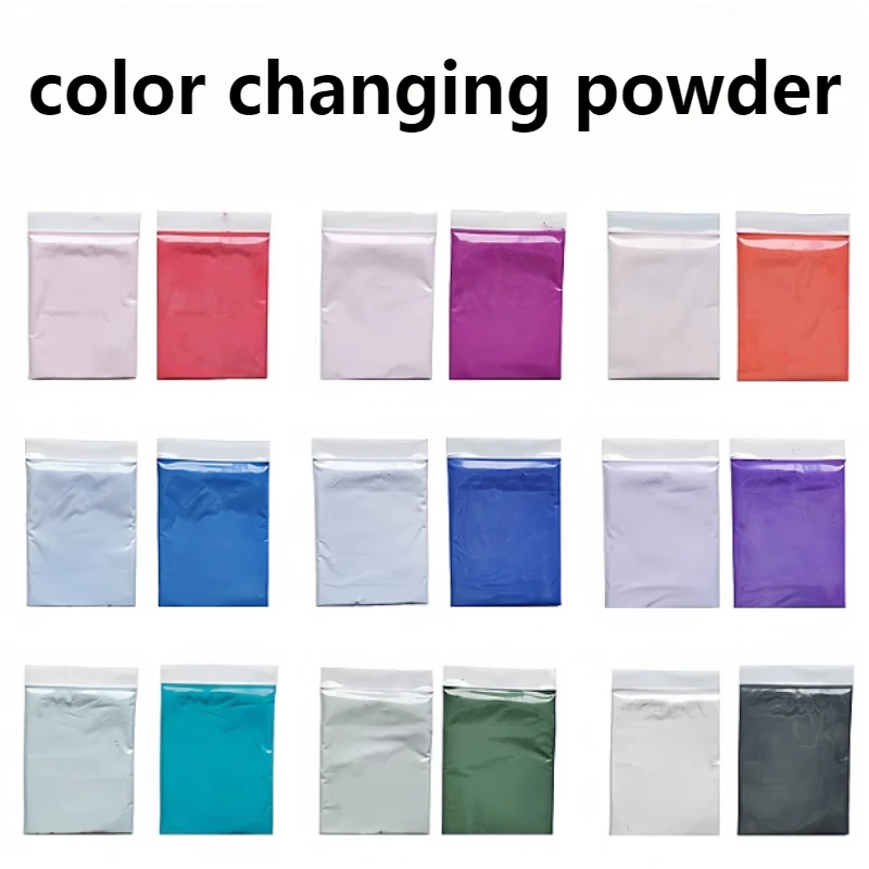 Poudre thermochromique 10g, poudre changeante de couleur, sensible à la température, pour impression artisanale, peinture, coloration, pigment thermochromique