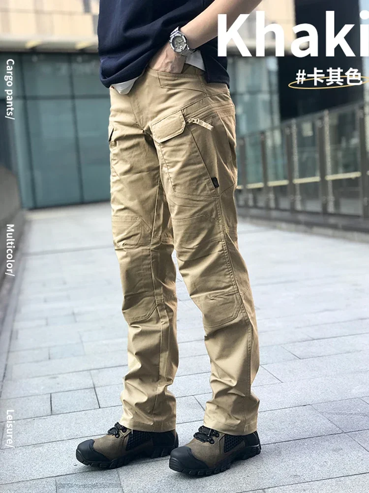 (Suitable for all seasons) Tactical pants, multi pocket work clothes, training pants, waterproof pants, outdoor pants, men\'s pan