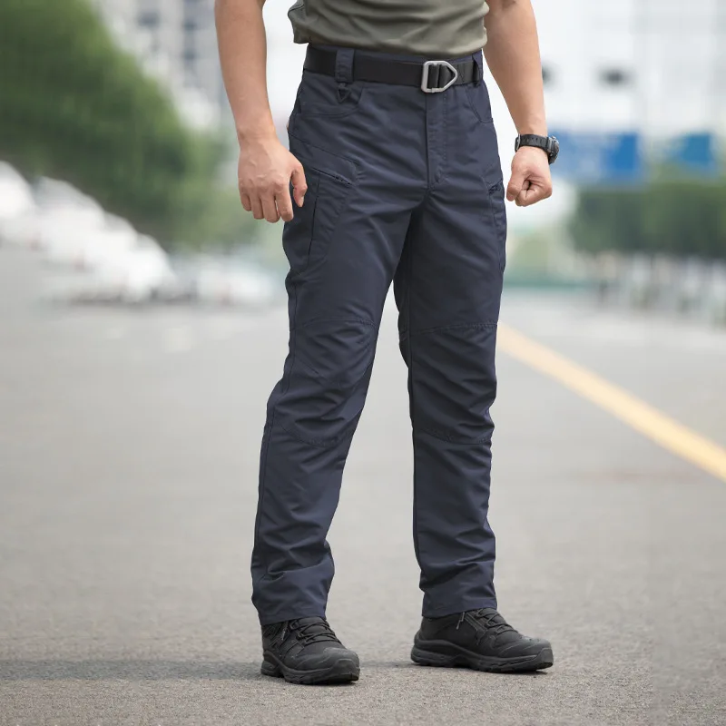 Herren Rip-Stop Taktische Cargohose mit mehreren Reißverschlusstaschen, verschleißfeste gerade Arbeitshose, Outdoor-Wanderhose, Taktikhose – Detail 22