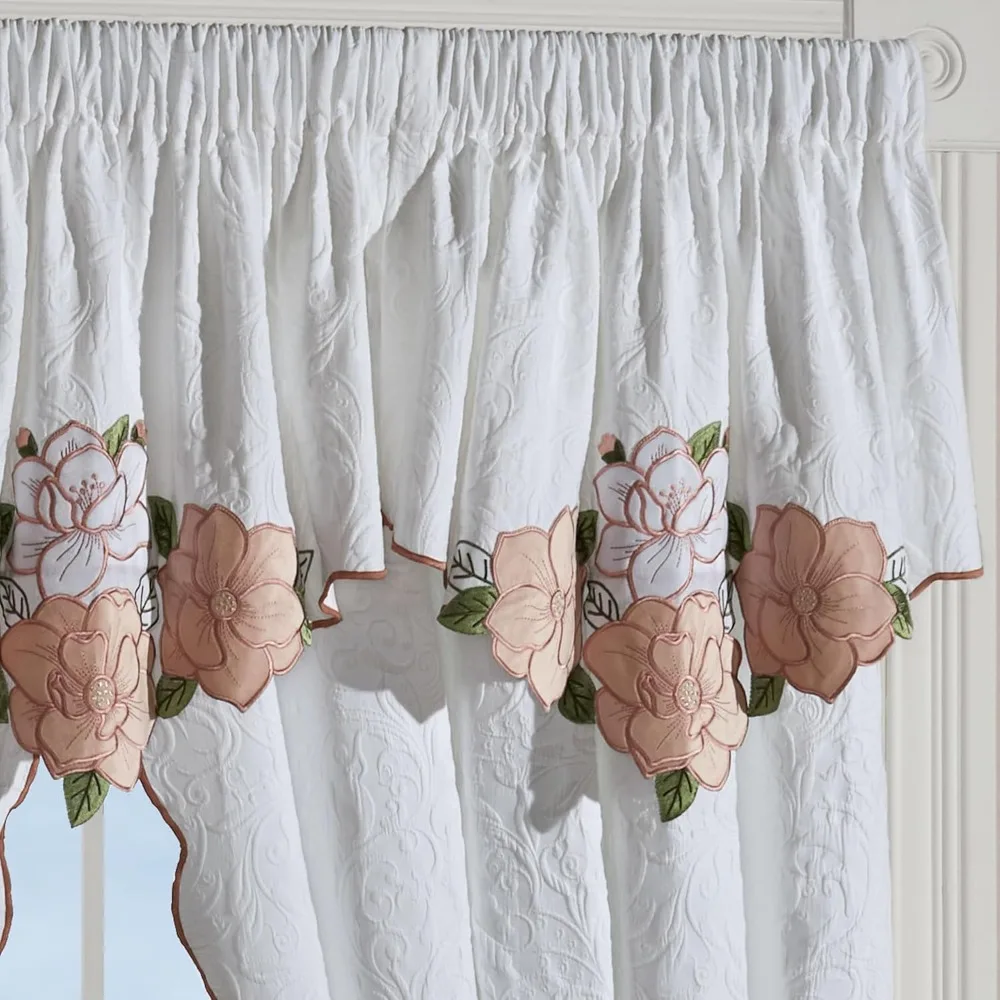 Pannelli per tende da finestra da cucina, 84 pollici, bianco e nero, set da 24, trattamento per la collezione Home Sweet