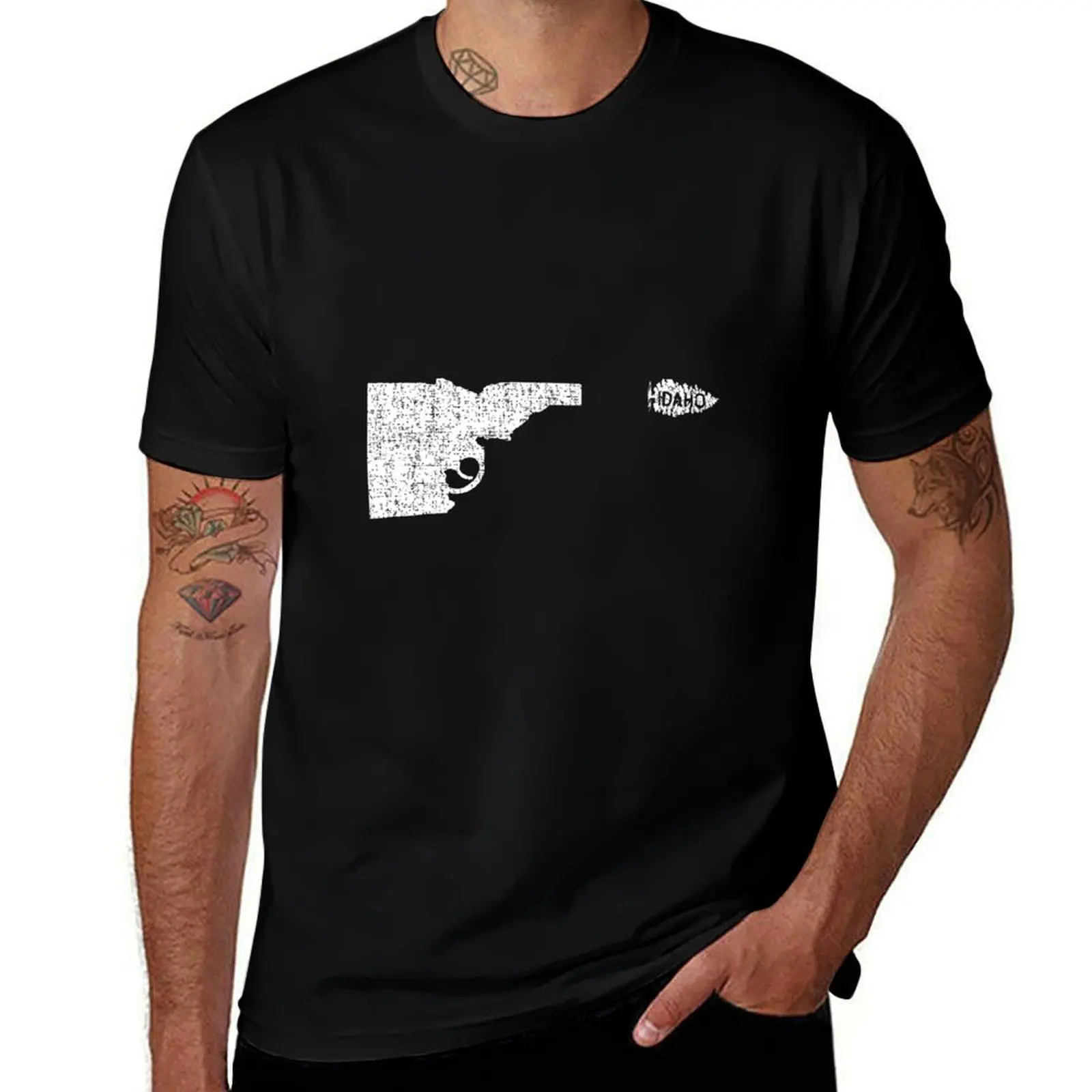 

Idaho Shooting Pine Tree Gun Nature Lover T-Shirt Man t-shirt street wear quick drying sports fans slim fit t shirts for men