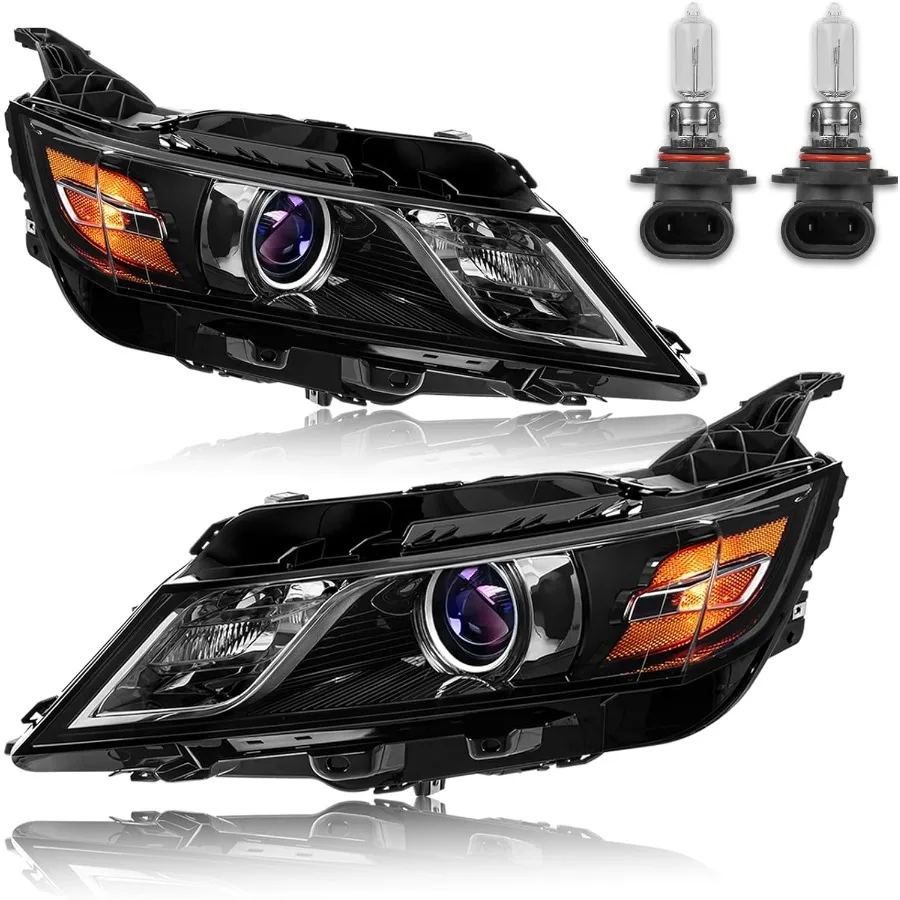 

Фары в сборе, совместимые с Chevrolet Impala 2014-2020 годов со стороны водителя и пассажира с высокой/низкой лампой 9005 (в комплекте), черный/Cl