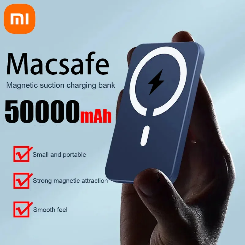 Xiaomi 500000mAh Magnetic Wireless Power Bank External Portable Battery Pack For iphone 12 13 14 15 Pro Max Powerbank