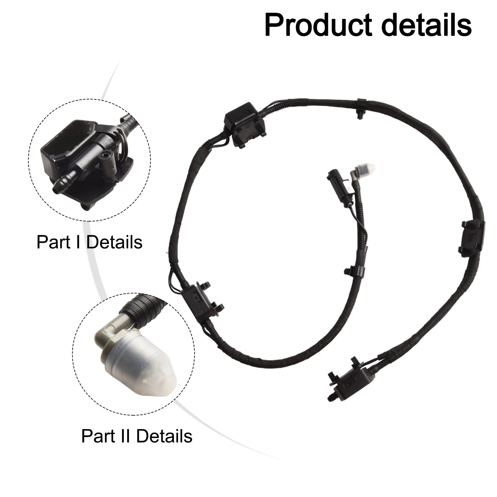 

Black Washer Nozzle Car Washer Nozzle Practical Component Made Of Plastic Non-deformation Design Anti-corrosion Material
