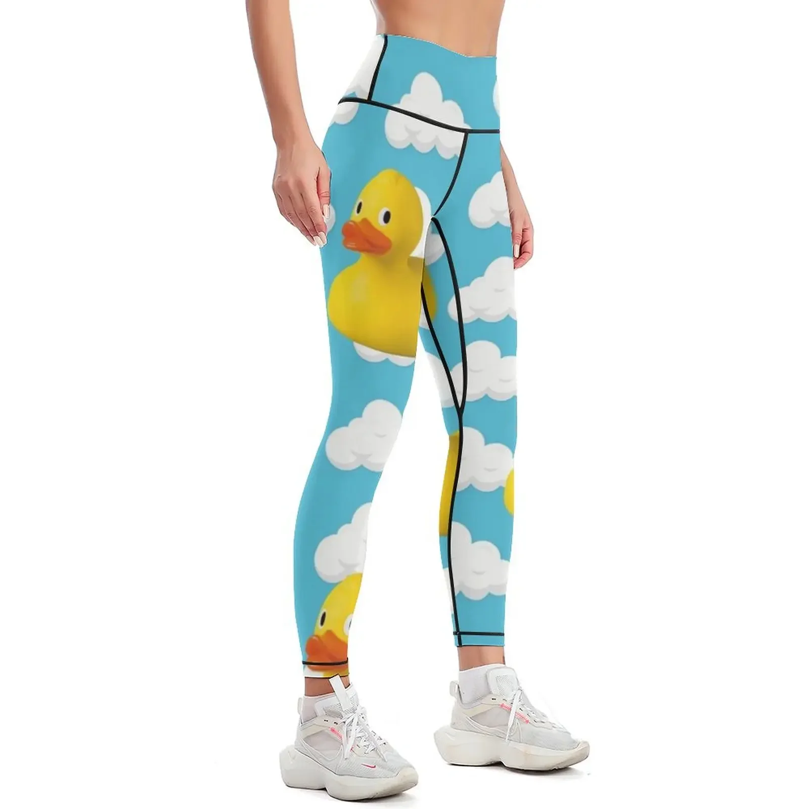 rubber Ducky with Cloud Adorable Leggings Women's push up sporty woman push up Womens Leggings