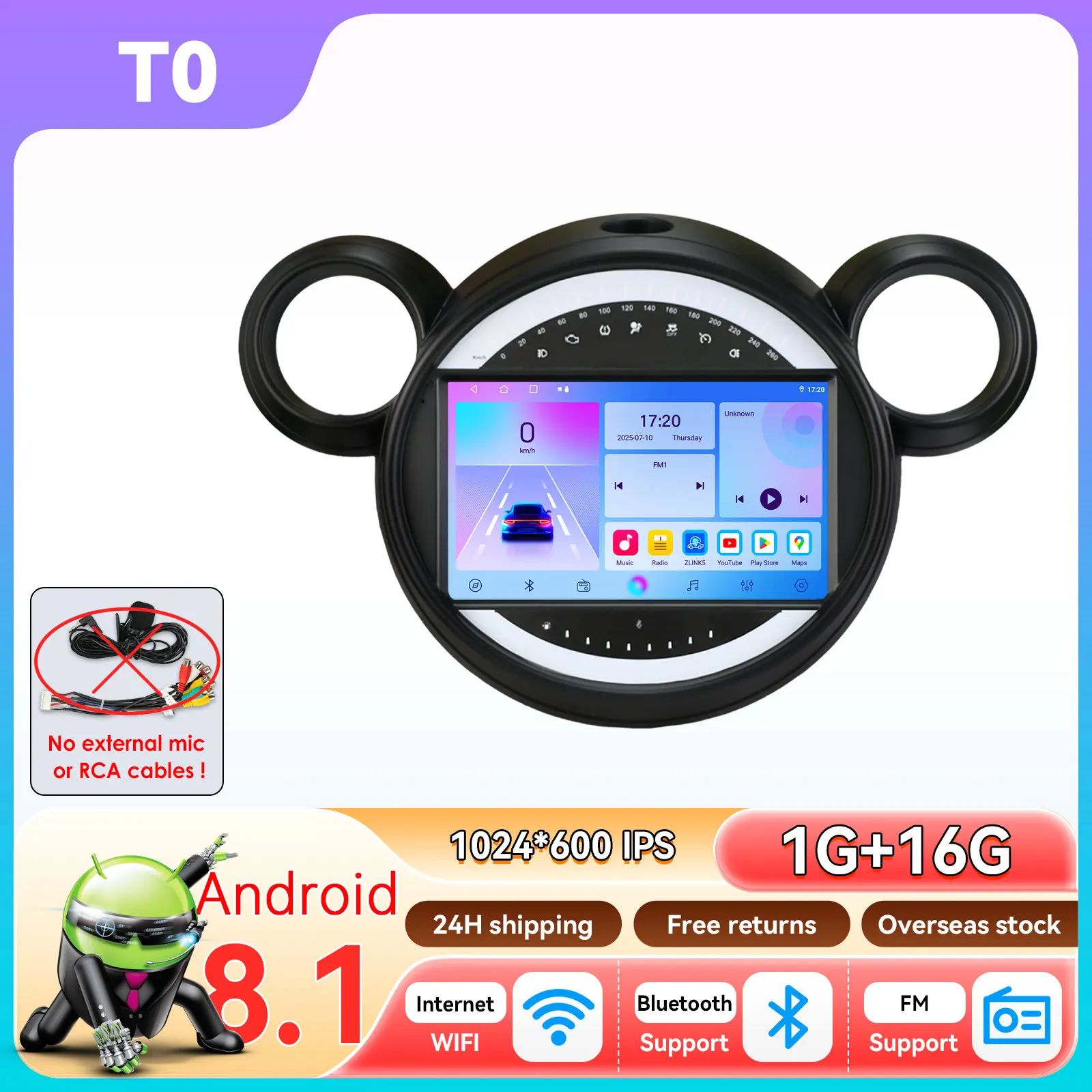 Hizpo 9" draadloze CarPlay Android Auto voor BMW Mini Cooper Countryman R56 R60 2011 - 2013 Centraal Multimedia Smart Car Systeem Autoradio 8 Core 7862