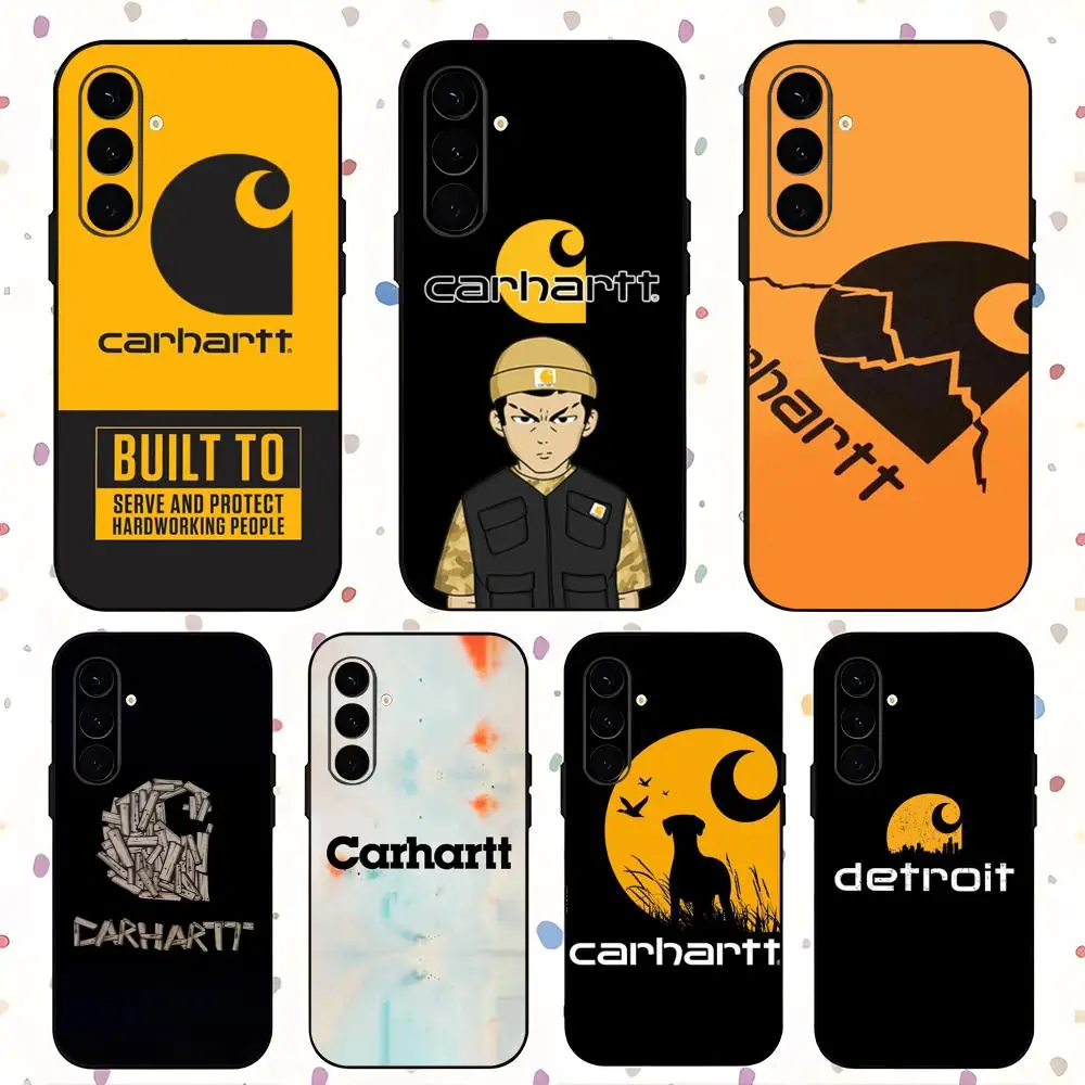 C-Carharttes-S Fashion Phone Case For Samsung Galaxy S26 S25 S24 S23 S22 S21 Plus Ultra Fold A Soft Black