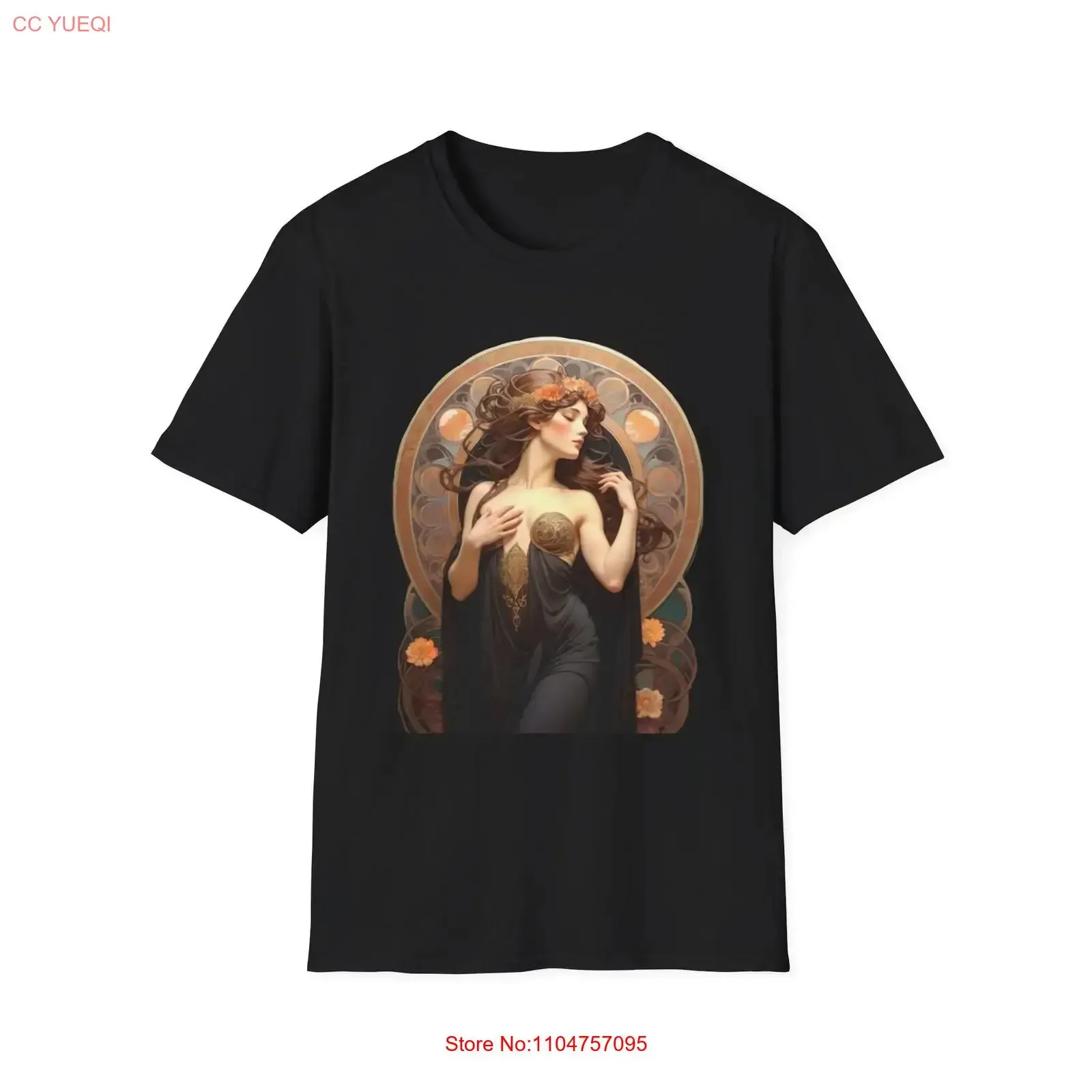Alphonse Mucha Style Vintage Art T Shirt for Lovers Softstyle vintage Washed Stretched graphic Stylish Slightly Casual