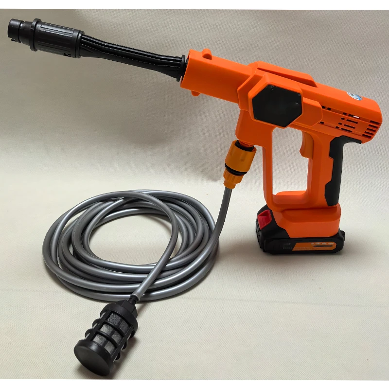 Wireless High-pressure Water Gun Car Wash Machine 21V Brushless Lithium Battery Booster Household Cleaning Spray Gun