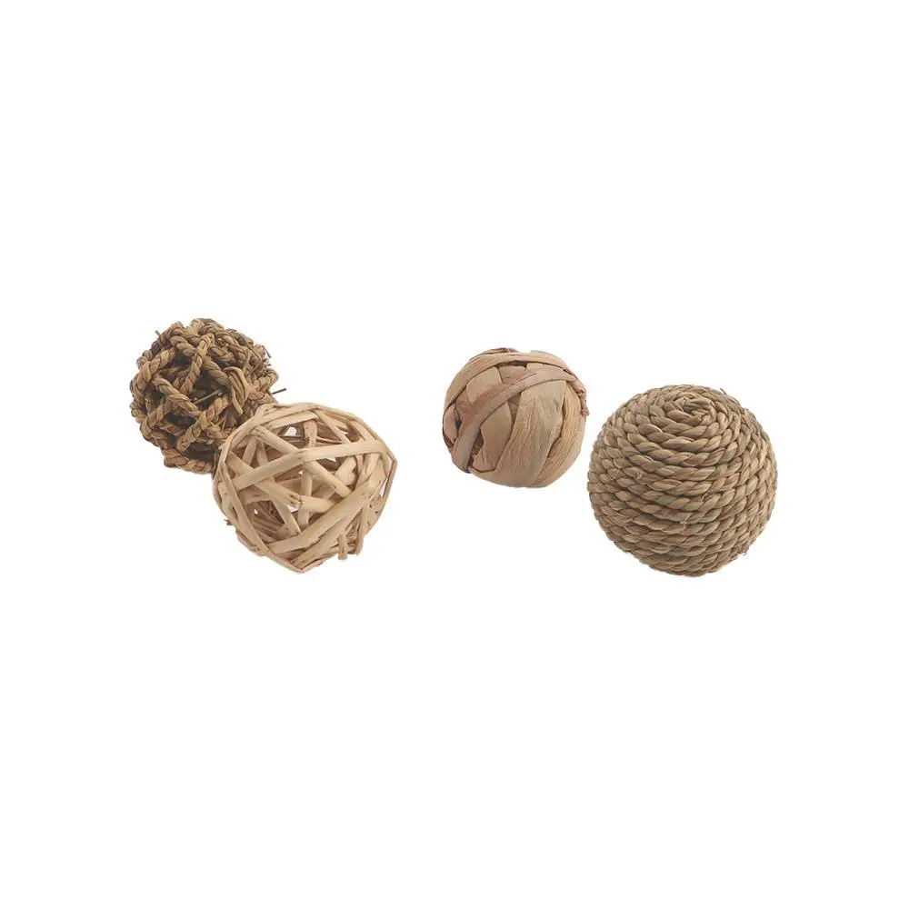 

Natural Rattan Balls Gerbils Biting Bunny Supplies Training Pet Balls Chewing Ball Teeth Cleaning Toy Rabbit Toys