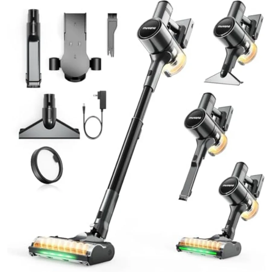 Cordless Vacuum Cleaners for Home, G26 Vacuum Cleaner, 45KPA Powerful Suction, Up to 60 Minutes, Tangle-Resistant, Rechargeable