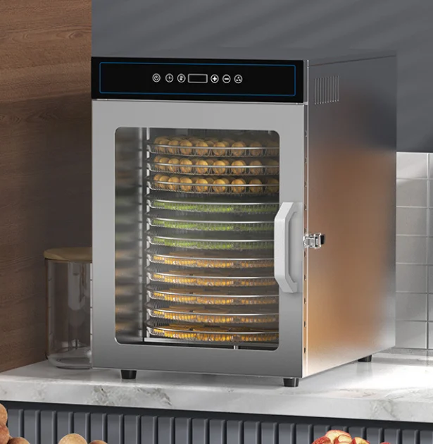 12-Layer Rotary Food Dehydrator, 360° Even Drying Machine for Fruits Vegetables Meat Seafood, Multi-Function Electric Dryer for
