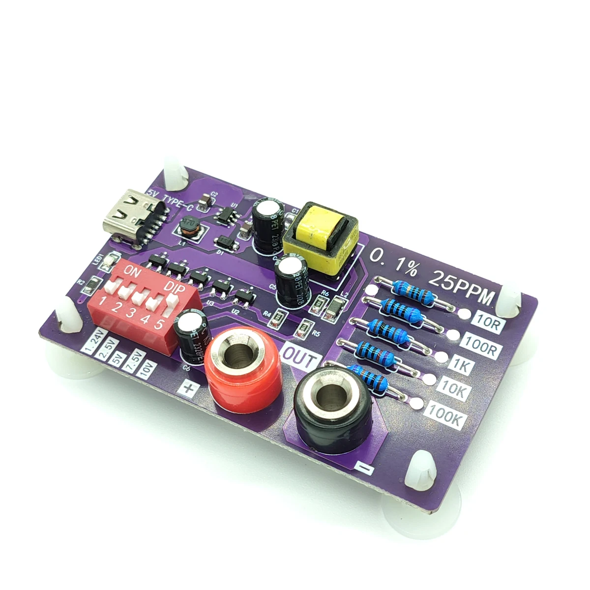 AD585 Voltage Resistance Reference Module 10/7.5/5/2.5/1.24V Five-speed Reference Multimeter Calibration