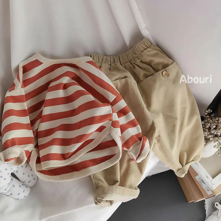 Autumn Spring Infant Tracksuits Toddler Cotton Stripe Set Baby Boys Clothes Sets Girl Kid Outfits for Newborn Boys Clothes Suits