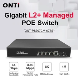 ONTi 6 ports Gigabit L2+ Managed PoE switch with 2*1000M SFP slots and 4*100/1000M PoE ports