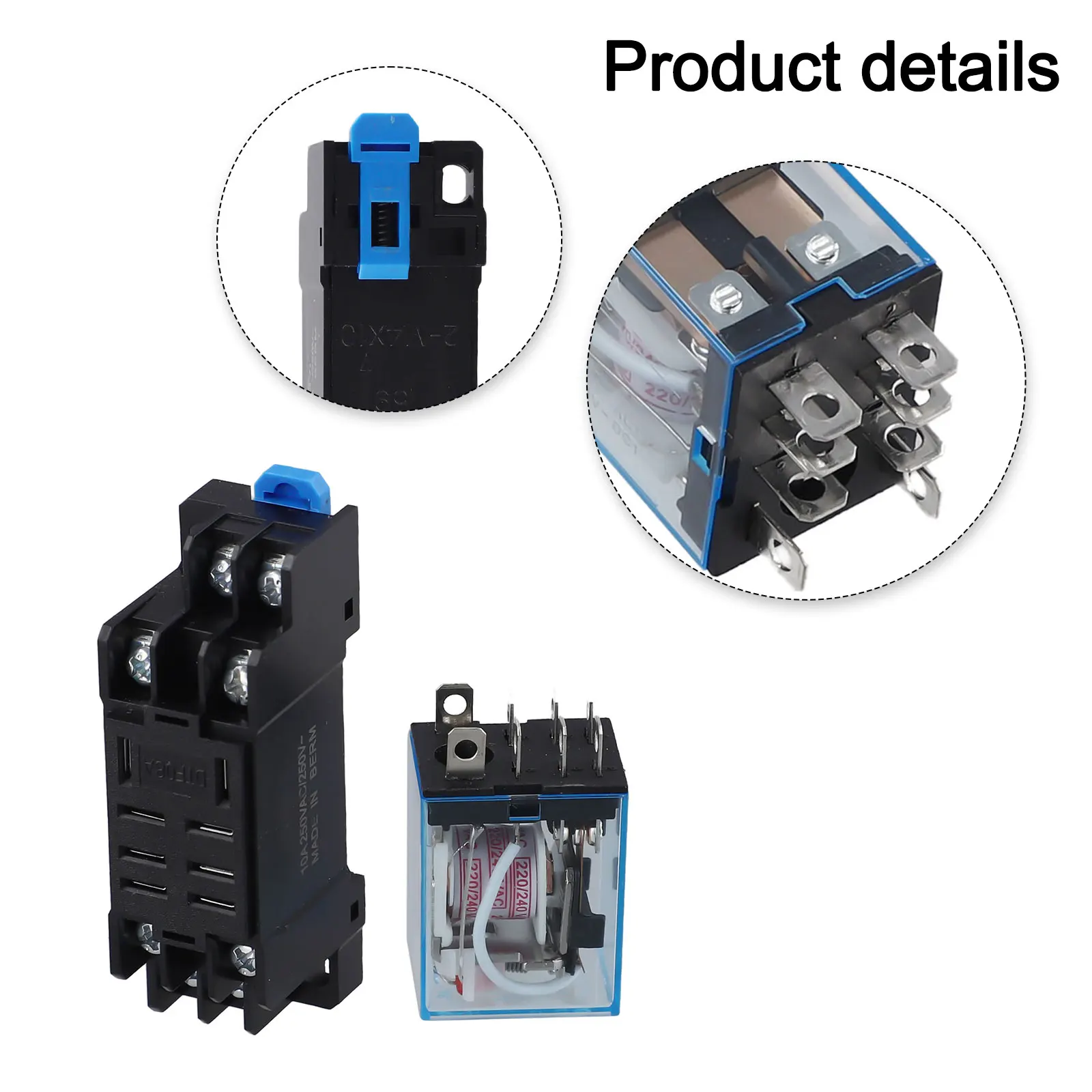 10A Relay 220VAC 240VAC Relay For Electrical Projects High-purity Copper Coil Mechanical Durability For DTF08A Relay Base