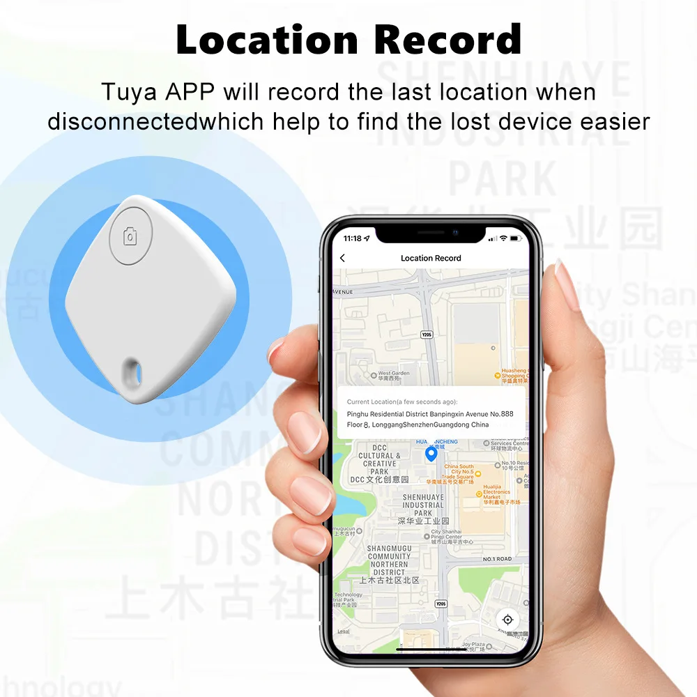 Tuya vida inteligente etiqueta inteligente sem fio bluetooth-compatível rastreador criança saco carteira localizador chave anti perdido alarme rastreador