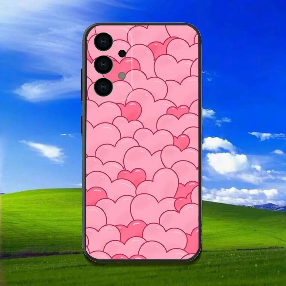 Roze liefde hart roze vibes Telefoon Case Voor Samsung Galaxy A13,A21s,A22,A31,A32,A52,A53,A71,A80,Zachte Zwarte Shell