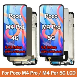 100% Test For Xiaomi Poco M4 Pro 4G/5G LCD MZB0B5VIN 21091116AG Display Touch Screen Digitizer Assembly M4Pro Display