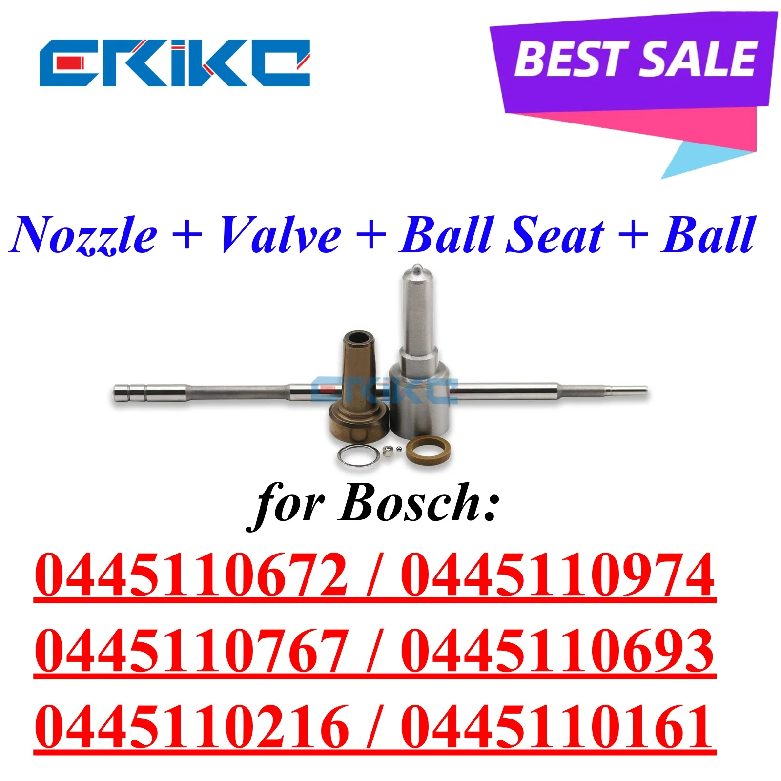 

0445110672 0445110974 0445110767 CR Injector Repair Kit Nozzle Valve For Bosch Jet 0445110693 0445110216 0445110161