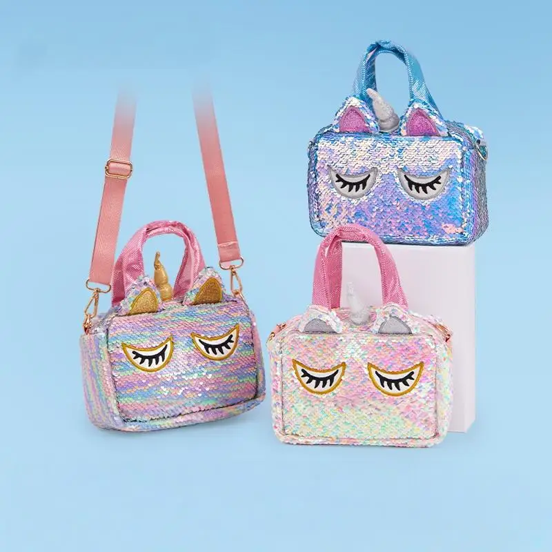 

Hot selling new product: Heavy Industry sequin makeup bag hand-held crossbody bag sparkling birthday gift in stock and in stock