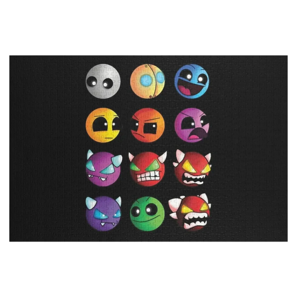 

geometry dash difficulty demon faces Jigsaw Puzzle Custom Child Picture Puzzle