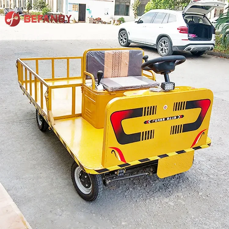 Customized Hand Push Lifting Four-wheels Electric Flatbed Trolley