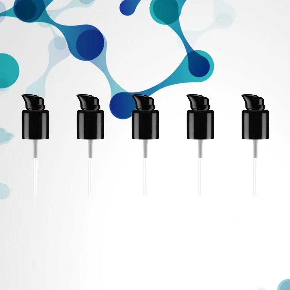 5 個のクリームポンプヘッド 45 ミリメートル 20 口径黒エマルジョン交換用ボトルポンププレスキャップ再利用可能なプレミアムディスペンサー手用