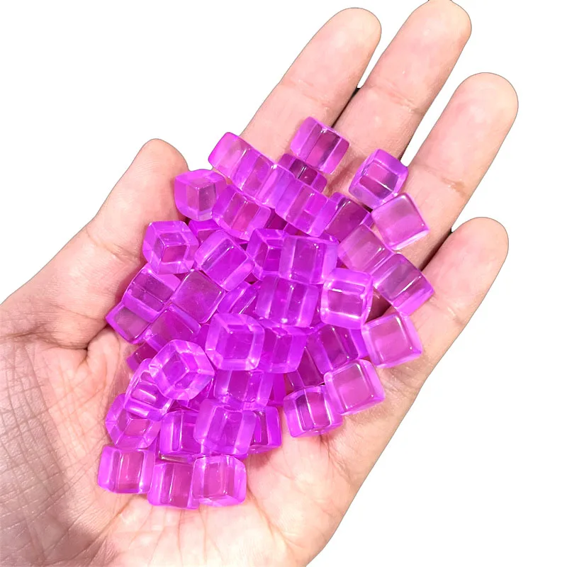 50pcs/set 8mm high quality clear Cube Dice Chess Pieces Token Square Corner Crystal Dice for Puzzle Game board game components, image 3