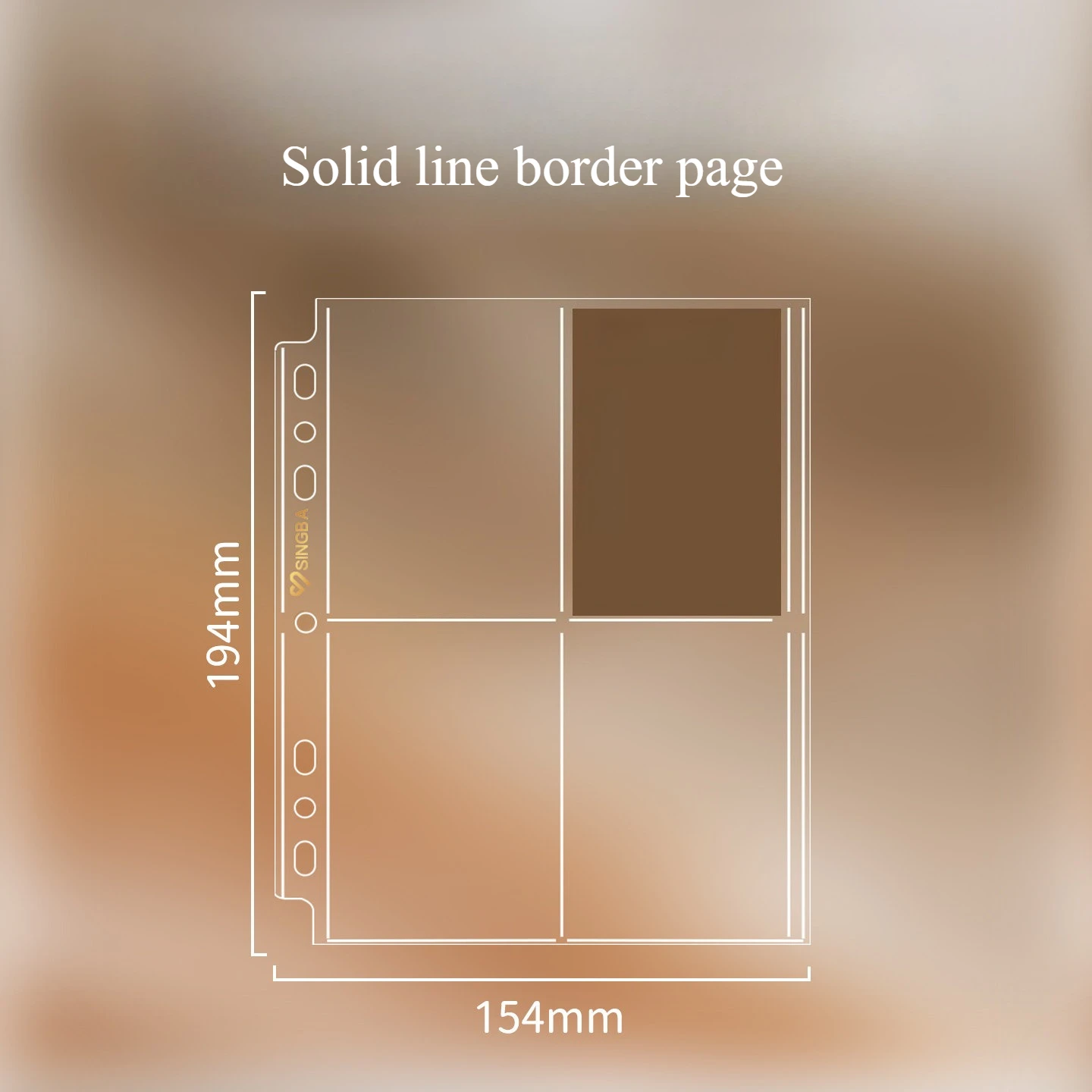 SINGBA 10pcs with 2 Divider Board Binder Pages A5 A4 Clear Matte Photocard Sleeve Sheets Acid Free PP Pages for PC Cards Pokemon