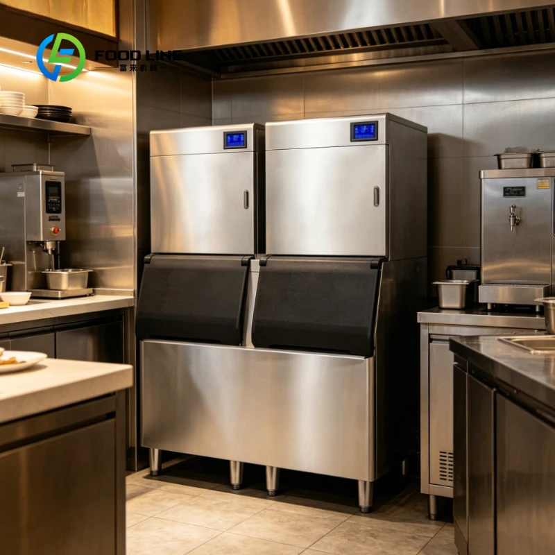 Customized 1000KG/24H Commercial Ice Cube Machine, 1 Ton Double Head Automatic Ice Maker for KTV Restaurant Drink Shop